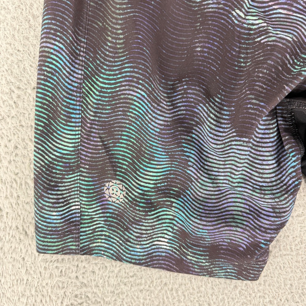 Lululemon Surge‎ Lined Shorts Mens Large Black Teal Ripple 9" Athletic Lined - Picture 8 of 11